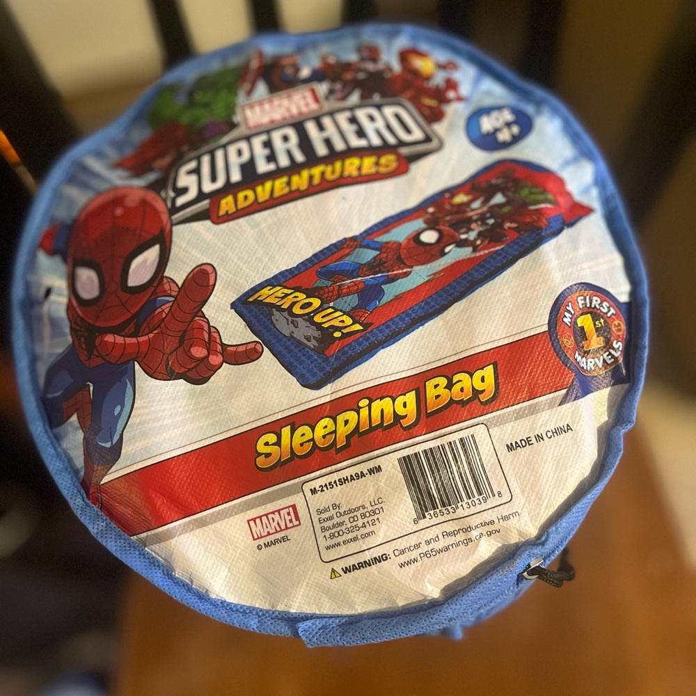 Marvel Blue and Red Sleeping Bag with Super Hero Design